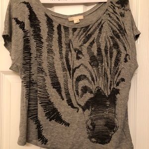 Forever 21 Zebra short sleeve top